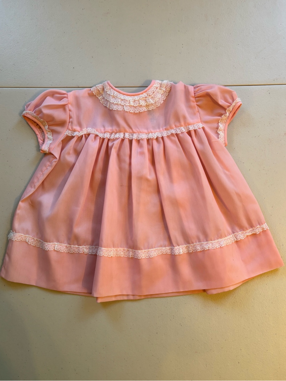 Vintage Lil Meri Modes Soft Pink Lace-Trim Formal Dress for Girls